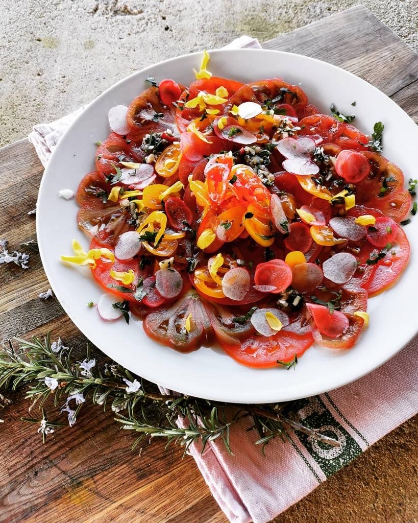 Seasonal salad starter made with local produce